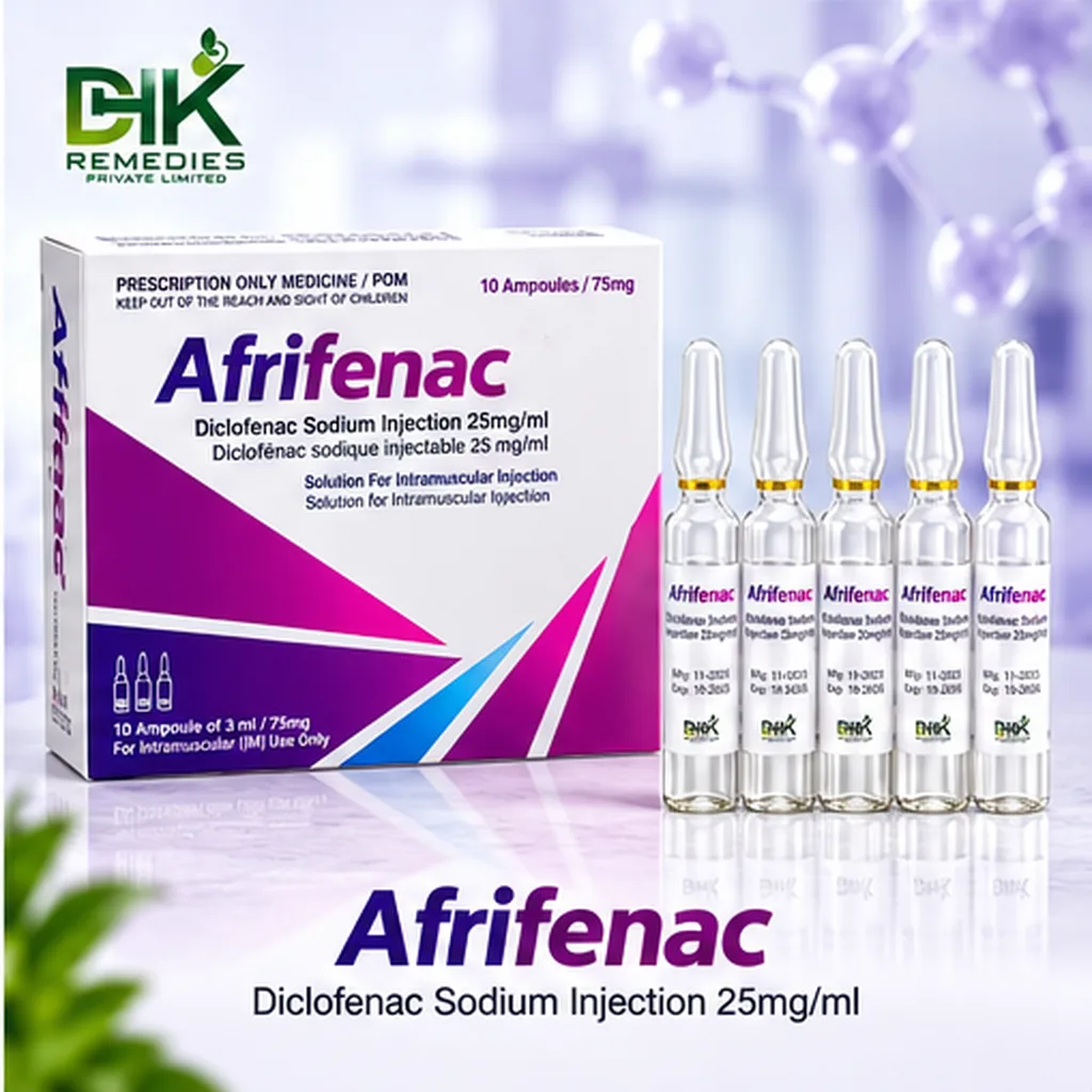 AFRIFENAC Diclofenac Sodium Injection 25 mg/ml carton with 3 ml ampoules by DHK Remedies